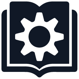 Gear over open book icon showing septic technical knowledge depth now